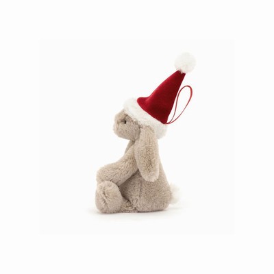 Jellycat Bashful Christmas Bunny Decoration Australia | 971438WBM